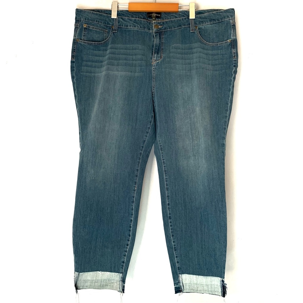 Curvy Sense Celebrity Pink Blue Jeans Plus Size 24